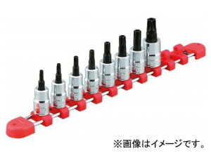 KTC 9.5sq.�V���[�gT�^������~�߃g���N�X�r�b�g�\�P�b�g�Z�b�g�m8�R�g�n TBT3S08TH Short type turbulent Torx bit socket set pumps