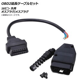 AP OBD2延長ケーブルセット 16ピン 汎用 オスプラグ/メスプラグ AP-EC309 extension cable set