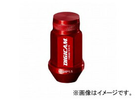 デジキャン アルミレーシングナット レッド 19HEX袋 P1.25 45mm 入数：1セット(16本入) ニッサン ウイングロード Y12/JY12/NY12 2005年11月〜2012年06月 Aluminum racing nut