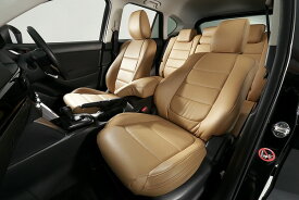 ダムド/DAMD プレミアムフィットシートカバー タン×ブラウンステッチ マツダ CX-5 DBA-KEEFW/KEEAW LDA-KE2FW/KE2AW 2012年〜 Premium fit seat cover