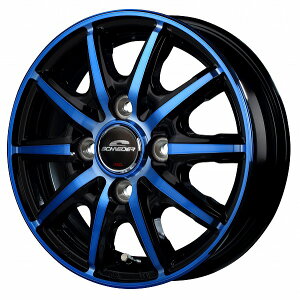 MID シュナイダー RX10-K ホイール ブラックポリッシュ クリスタルブルークリア 14インチ×4.5J+45 4H100 国産車 入数:1台分(4本) wheel