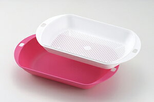 �p�U���E�g���[�Z�b�g �s���N KN-060P(0302005) Corner colander tray set