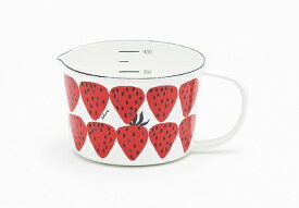 Plune. ホーローメジャーカップ WT あかいちご S MC-603(0773091) enamel measure cup