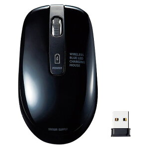 TTvC(Sanwa Supply) [dCXu[LED}EX MA-WBL118BK(39891) Rechargeable wireless blue mouse