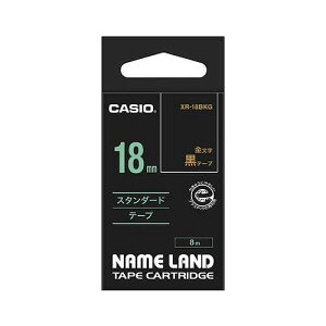 CASIO(JVI) l[he[v / 18mm XR-18BKG(12825) nameland tape