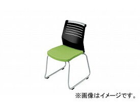 ナイキ/NAIKI 会議用チェアー ループ脚/背ヌード グリーン E292-GR 508×561×822mm Conference chair