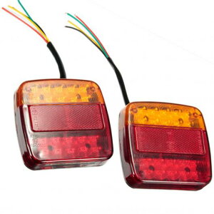 車用メッキパーツ 1ペア カー 12ボルト20LED トレーラー テールライト左と右テールライト トラック バン ランプ AL-AA-0919 AL Car plating parts