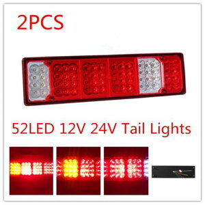 車用メッキパーツ 2ピースキャラ バン LED トレーラー テールライト12ボルト 24ボルト52 トラック キャンパーリアテールストップ フォグ インジケータライト AL-AA-0962 AL Car plating parts