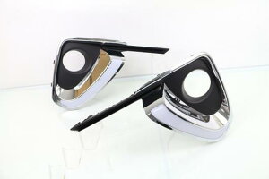 トヨタ フォーチュナー 2015 2016 2017 点滅 DRL LED デイタイム ランニングフォグランプ カバー イエロー シグナル White and Yellow AL-BB-1188 AL Car light