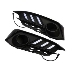 ホンダ シビック 2016 2017 2018 DRL デイタイム ランニング ライト オート フォグランプターン シグナル 2ピース マスタングスタイル without Light AL-BB-1403 AL Car plating parts