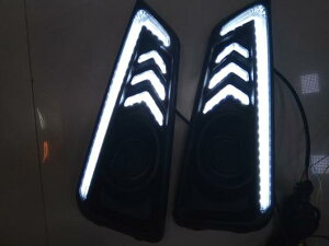 _1Zbg LED DRL fC^C jOCg z_ VeB 2015 2016 tHO v Jo[ wbhCg 12V fCCg X^CO White and Yellow AL-BB-1318 AL Car plating parts