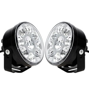 DRL ドライビングライト 9 LED 2個 デイタイム ライト DC 12V フォードフォーカス ホンダ 日産 ラウンド オート フォグランプ AL-BB-1386 AL Car plating parts