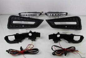 2個 デイライト LED デイタイムランニングライト 12V DRL ホンダ シティ 2015 2016 2017 イエロー カラーカラー シグナル 灯 ターン White Yellow Blue AL-BB-1590 AL Car plating parts