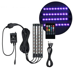 4�� USB �C���e���A RGB �F LED �X�g���b�v���C�g ���� SMD �l�I�������v 9 AL-BB-7465 AL Car parts