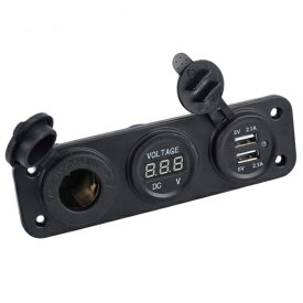 5 V 3.1A LED トリプルデュアル 充電器 シガーライター デジタル電圧計ソケットパネルマウントデジタルデバイス タイプ001 AL-BB-7487 AL Car parts