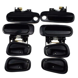 セット 8 ピース ブラック 内側外側ドアハンドル 8265022000 6920602050 トヨタ カローラ シボレー PRIZM 1998-2002 選べる3バリエーション black and brown set〜black and beige set AL-CC-2164 AL Car parts