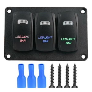 3 位置 カラフル デュアルスイッチパネル LED リアライトバー レッド ブルー グリーン RV マリン アクセサリー AL-DD-1026 AL Car parts