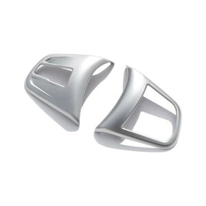 �J�[�{���� BMW 2 �V���[�Y 218i F45 F46 X1 F48 2016-2019 ABS �N���[���X�e�A�����O�z�C�[���{�^�� �J�o�[ X2 F47 2018 2019 �I�ׂ�4�o���G�[�V���� Silver�`Carbon fiber style AL-DD-6246 AL Interior parts for cars