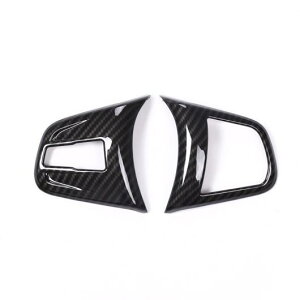 �J�[�{���� BMW 2 �V���[�Y 218i F45 F46 X1 F48 2016-2019 ABS �N���[���X�e�A�����O�z�C�[���{�^�� �J�o�[ X2 F47 2018 2019 �I�ׂ�4�o���G�[�V���� Silver�`Carbon fiber style AL-DD-6246 AL Interior parts for cars