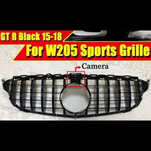 グリッド W205 C205 Cクラス C180 C200 C250 モデル 36 カメラホール ABS ブラック 適用: C63AMG フロント グリル 15-18 タイプ001 AL-EE-0249 AL Exterior parts for cars