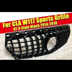 車用外装パーツ W117 CLA GTS グリッド グリル ABS 光沢ブラック 適用: メルセデスベンツ CLA180 CLA200 250 CLA45AMG フロント バンパー グリル 14-18 タイプ001 AL-EE-0263 AL Exterior parts for cars