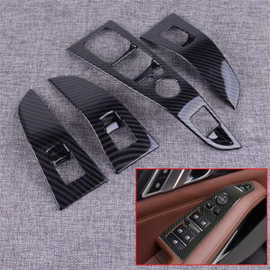 ABS �J�[�{���t�@�C�o�[ �X�^�C�� �E�C���h�E ���t�g �X�C�b�` �{�^�� �t���[�� �g���� ���[���f�B���O �K�p: BMW X5 G05 X7 G07 2019 AL-FF-6734 AL Interior parts for cars