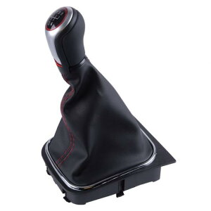 5/6速 ブラック レッド PU ギア シフト ノブ ブーツ カバー アクセサリー 1.4cm 適用: VW フォルクスワーゲン ゴルフ 6 MK5 MK6 6速・5速 AL-FF-7211 AL Interior parts for cars