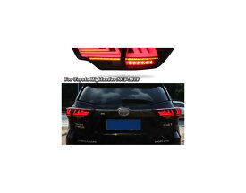 LED テールライト テールライト 適用: トヨタ ハイランダー 2015-2018 リア ランニング ライト + ブレーキ ランプ + リバース + ダイナミック レッド カバー・ブラック カバー AL-HH-1606 AL Car parts