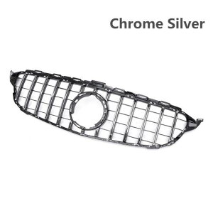 W205 GTR フロント バンパー グリル 適用: メルセデス ベンツ C200 C300 C250 2019 + NO カメラ ホール ABS ブラック・シルバー AL-II-3423 AL Exterior parts for cars