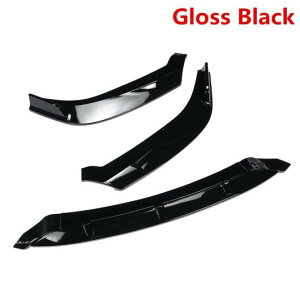 3ピース フロント バンパー スプリッタ リップ ディフューザー ガード スポイラー カバー 適用: 日産 セントラ 2016 2017 2018 2019 ピアノブラック AL-II-3660 AL Exterior parts for cars