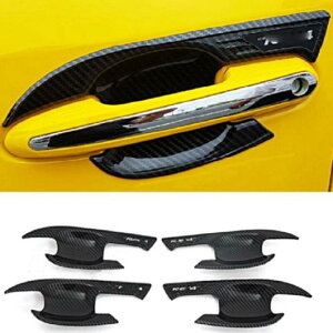 4ピース ABS カーボンファイバー エクステリア ドア ハンドル ボウル カバー トリム 適用: トヨタ RAV4 2019-2020 カーボンファイバー調 AL-JJ-4242 AL Exterior parts for cars