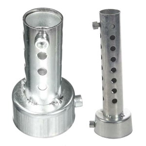 2ピース シルバー バイク エキゾースト カンマフラー DB サイレンサー 42mm×80mm&45mm×140mm シルバー AL-JJ-6169 AL Car parts