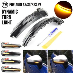 �t���[ �o�b�N�~���[ �_�C�i�~�b�N �V�[�P���V���� �~���[ �t���[ LED �^�[���V�O�i�����C�g �K�p: �A�E�f�B/AUDI A3 8V S3 RS3 �X���[�N �u���b�N�E�N���X�^�� �z���C�g AL-JJ-6695 AL Car parts