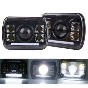120W 5X7 LED �w�b�h���C�g 7X6 LED �V�[���h �w�b�h�����v �z���C�g �f�C�^�C�������j���O���C�g �K�p: �W�[�v/JEEP �`�F���L�[/CHEROKEE GMC �T�o�i 2�s�[�X LED �w�b�h���C�g AL-KK-2901 AL Car parts
