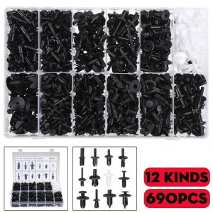 ファスナー クリップ リムーバル ツール ドア トリム パネル バンパー プッシュ リベット 固定器具 エンジン カバー クリップ アクセサリー 690ピース AL-KK-3349 AL Car parts