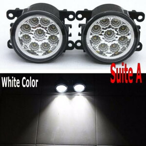 2�s�[�X 9LED �t�H�O���C�g �����v �K�p: �t�B�A�b�g/FIAT 500L 330 2014 2015 2016 2017 USA H11 12V �n���Q�� �t�H�O���C�g DRL �^�C�vA�E�^�C�vB AL-KK-6617 AL Light lamp for car