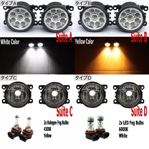 2ピース 9LED フォグライト ランプ H11 12V ハロゲン フォグライト DRL 適用: ルノー/RENAULT カジャー 2015 2016  2017 2018 タイプD AL-KK-6566 AL Light lamp for car | オートパーツエージェンシー2号店