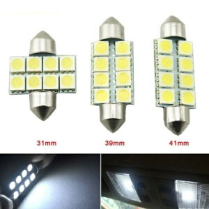 30�s�[�X �z���C�g �I�[�g LED �o���u 5050 �V�b�v 8SMD �t�F�X�g�D�[�� �h�[�� LED ���[�h ���C�g 31mm�`41mm AL-LL-7056 AL Car parts