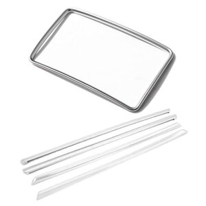 ABS リア 列 エアコン 吹き出し口 トリム アクセサリー ドア パネル 装飾 ステッカー トリム ドアノブ カバー シルバー AL-NN-9013 AL Exterior parts for cars