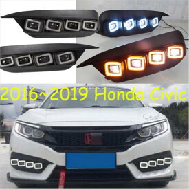 1セット バンパー ヘッドライト セダン 適用: シビック デイタイム ライト 2016-2018 LED DRL ヘッド フォグ ホワイト イエロー ブルー ホンダ シビック 2019-2020 2ピース AL-OO-0686 AL Car light