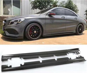リアル カーボンファイバー サイド ボディ スカート キット リップ カバー 適用: メルセデス・ベンツ CLA W117 180 200 220 260 2013 2014 2015 2016 2017 2018 2019 AL-OO-3396 AL Exterior parts for cars