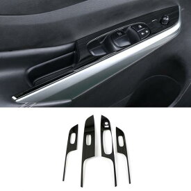 適用: 日産 ナバラ 2017-2020 ステンレス ブラック フロント スモール 通気口 装飾 カバー トリム ステッカー アクセサリー ガラス リフト AL-OO-7244 AL Interior parts for cars