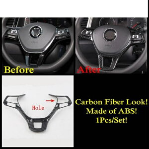 適用: フォルクスワーゲン/VOLKSWAGEN T-ROC 2018-2021 カーボンファイバー アクセサリー ステアリング ホイール ピラー A スピーカー ドリンクホルダー ギア パネル カバー トリム タイプC・タイプG