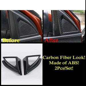 適用: プジョー/PEUGEOT 3008 3008GT 2017-2022 フロント ドア ピラー A スピーカー オーディオ カバー キット トリム ABS カーボンファイバー/マット アクセサリー カーボン調 AL-PP-0600 AL Interior parts for c