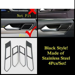 �C���i�[ �h�A �n���h�� �{�E�� �t���[�� �J�o�[ �g���� �V���o�[/�u���b�N �X�e�����X �X�`�[�� �C���e���A �L�b�g �K�p: �t�H���N�X���[�Q��/VOLKSWAGEN �A���e�I�� 2018-2020 �u���b�N�E�V���o