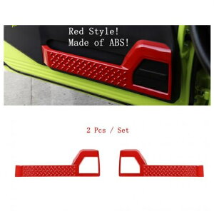 アクセサリー インナー ドア ステレオ スピーカー オーディオ 装飾 カバー トリム 適用: スズキ ジムニー 2019-2022 レッド/カーボン調/マット レッド〜マット AL-PP-1479 AL Interior parts for cars