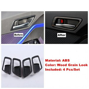 インナー ドア ハンドル ボウル 装飾 フレーム カバー トリム 適用: トヨタ C-HR CHR 2016-2022 インテリア アクセサリー カーボンファイバー タイプB AL-OO-9312 AL Interior parts for cars