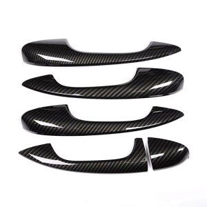 適用: メルセデス・ベンツ GLC X253 C クラス W205 E クラス W213 カーボンファイバー ABS クローム ドア ハンドル カバー トリム 左ハンドル車 アクセサリー 鏡面シルバー・カーボン調 AL-PP-2140 AL Ext