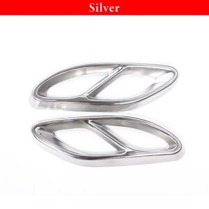 適用: メルセデス・ベンツ A B C E GLA GLC GLE GLS CLS クラス ステンレス スチール リア エキゾースト マフラー パイプ カバー トリム テール スロート フレーム ブラック・シルバー AL-PP-2484 AL Exteri