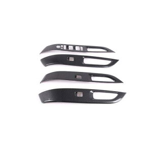 カーボンファイバー調 ドア ガラス リフト スイッチ ボタン パネル フレーム カバー トリム 適用: ヒュンダイ/現代/HYUNDAI ツーソン L 2021 アクセサリー ブラック AL-PP-3573 AL Car parts